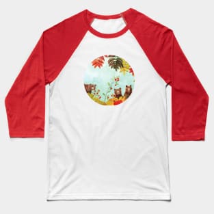 Brown Bears and Rowan Berries Baseball T-Shirt